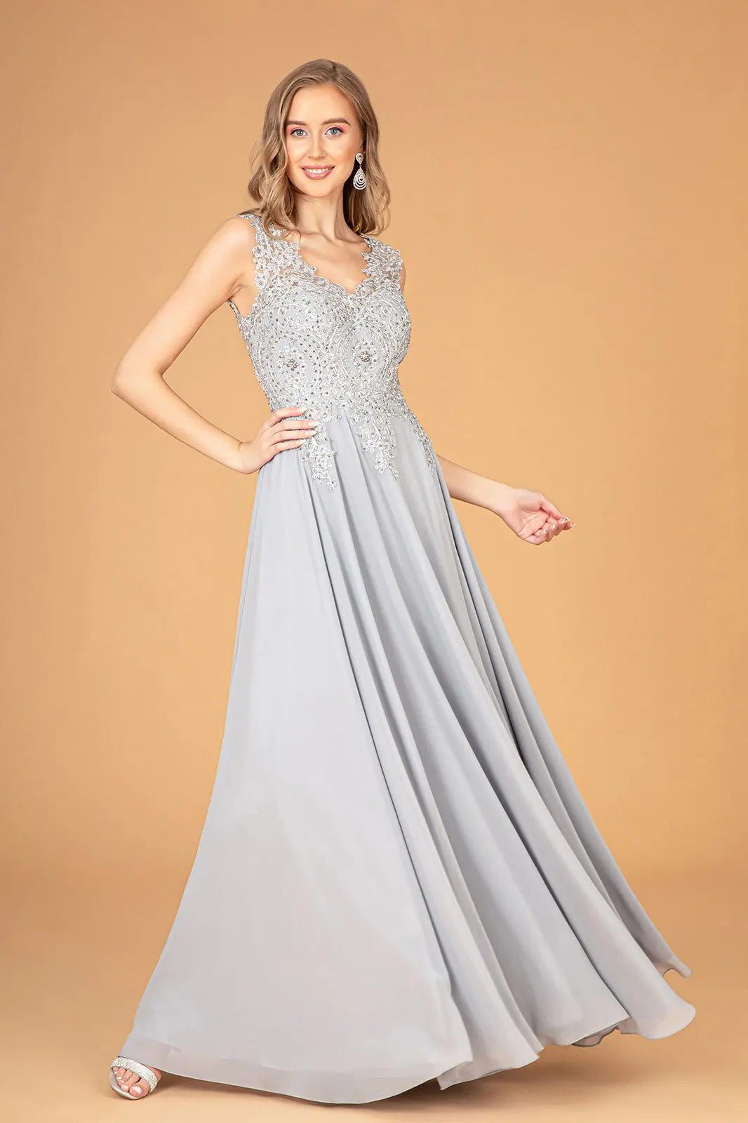 Prom dresses/navy teal black burgundy dusty rose champagne silver mauve eggplant royal blue red v neck embroidered chiffon long dress GL2311 GLGL2311