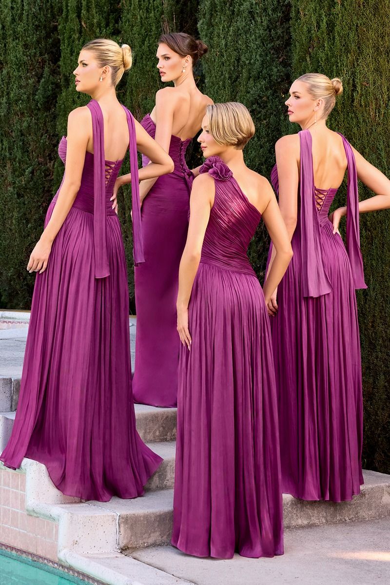 Strapless A-Line Bridesmaid Gown w/ Pleated Design & Sweetheart Neckline CDCD414