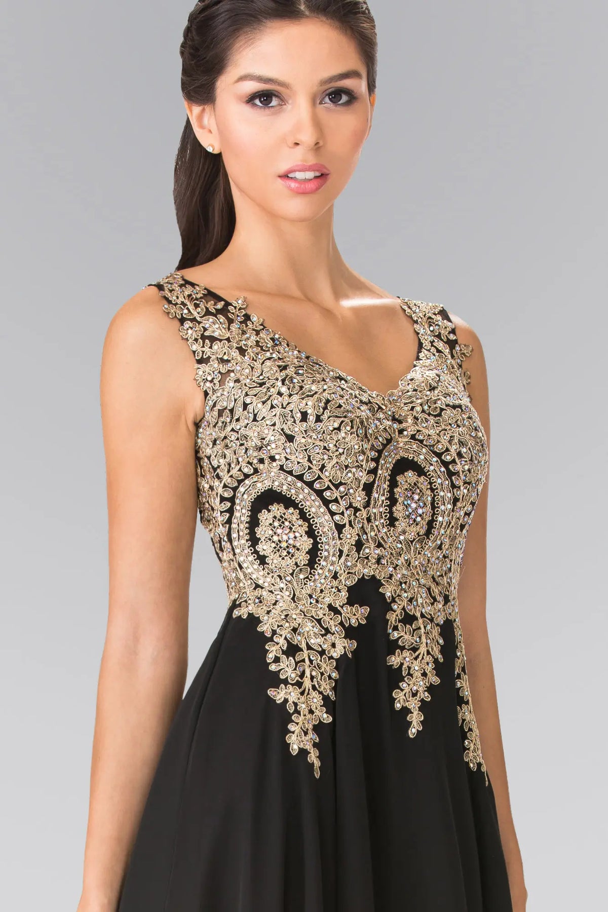 Prom dresses/navy teal black burgundy dusty rose champagne silver mauve eggplant royal blue red v neck embroidered chiffon long dress GL2311 GLGL2311